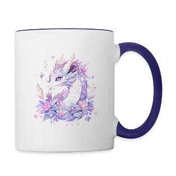 Celestial Guardian Dragon - Contrast Coffee Mug - white/cobalt blue - Right