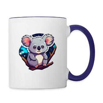 Koala Bear Illustration - Contrast Coffee Mug - white/cobalt blue - Right