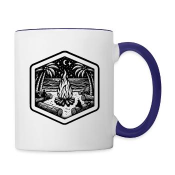 Beach Campfire - Contrast Coffee Mug - white/cobalt blue - Right