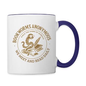 Bookworms Anonymous - Contrast Coffee Mug - white/cobalt blue - Right