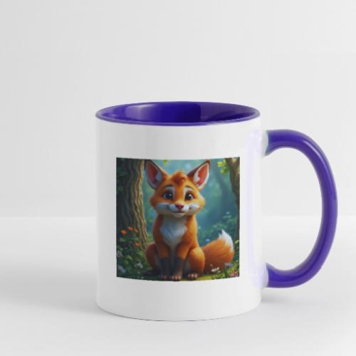 Magical fantasy fox in enchanted forest scene - Contrast Coffee Mug