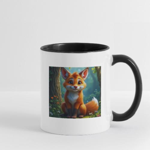 Magical fantasy fox in enchanted forest scene - Contrast Coffee Mug