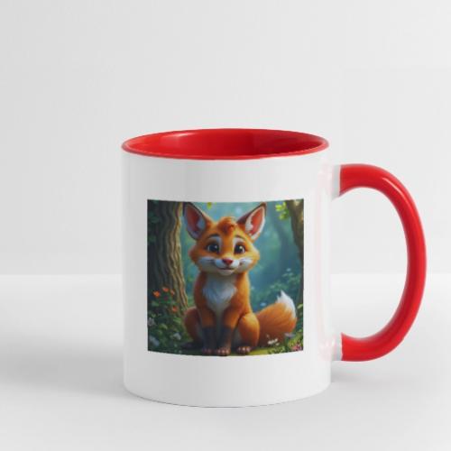 Magical fantasy fox in enchanted forest scene - Contrast Coffee Mug