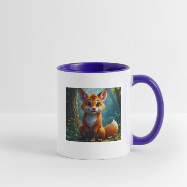 Magical fantasy fox in enchanted forest scene