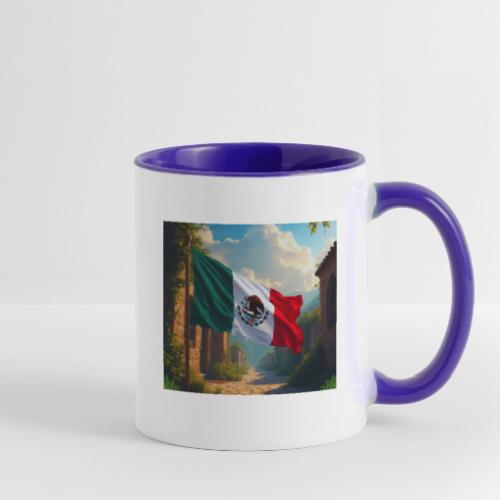 Mexican flag in Magical Town and Nature - Contrast Coffee Mug