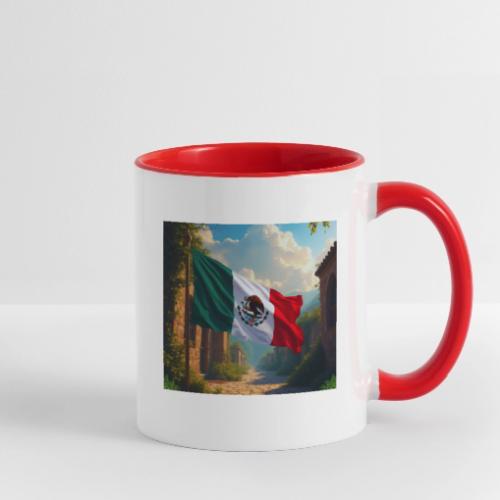 Mexican flag in Magical Town and Nature - Contrast Coffee Mug
