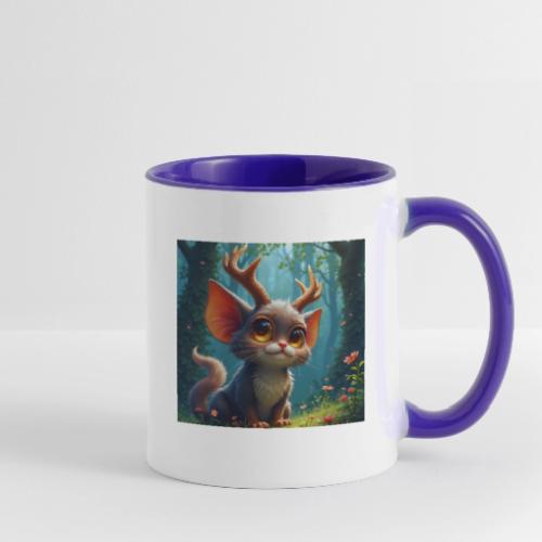 Magical Forest Creature with Deer Horns - Contrast Coffee Mug