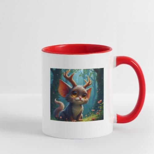 Magical Forest Creature with Deer Horns - Contrast Coffee Mug