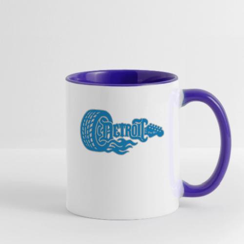 The D® - Detroit Wheel Guitar with Flames Bl Slvr - Contrast Coffee Mug