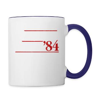 Ronald Wilson Reagan American Politician President - Contrast Coffee Mug - white/cobalt blue - Right