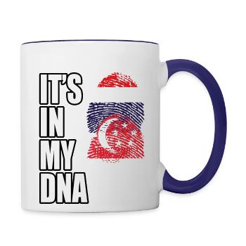 Thai And Singaporean Leonean Vintage Heritage DNA - Contrast Coffee Mug - white/cobalt blue - Right