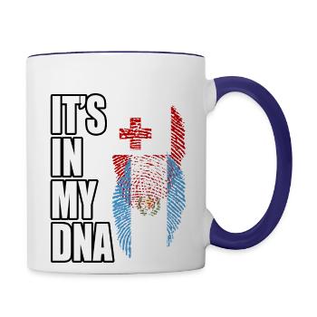 Tongan And Guatemalan Mix Heritage DNA Flag - Contrast Coffee Mug - white/cobalt blue - Right