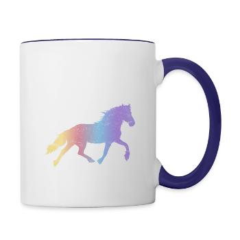 This Girl Runs On Coffee And Horses Horse Riding H - Contrast Coffee Mug - white/cobalt blue - Right