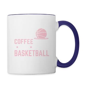 This Girl Runs On Coffee And Basketball Player Lov - Contrast Coffee Mug - white/cobalt blue - Right
