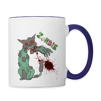 Zombie Graffiti - Contrast Coffee Mug - white/cobalt blue - Right