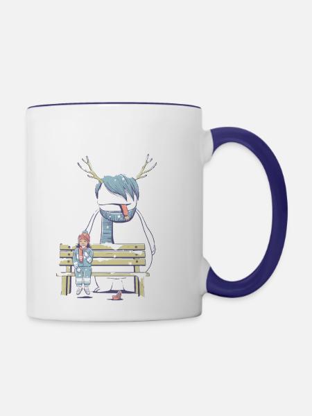 Yummy - Contrast Coffee Mug - white/cobalt blue