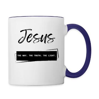Jesus - Contrast Coffee Mug - white/cobalt blue - Right