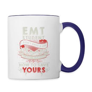 Emt Student Emergency Medical Technician - Contrast Coffee Mug - white/cobalt blue - Right