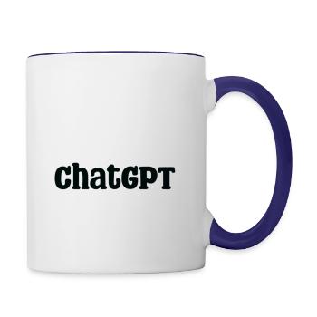 I paused ChatGPT to be here - Contrast Coffee Mug - white/cobalt blue - Right