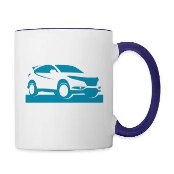 picture car - Contrast Coffee Mug - white/cobalt blue - Right