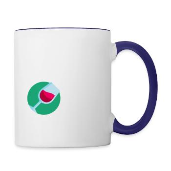 Wine Love Wine Tasting Drink Wine - Contrast Coffee Mug - white/cobalt blue - Right