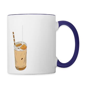Funny Cold Iced Coffee Meal Lovers Coffee Addict - Contrast Coffee Mug - white/cobalt blue - Right