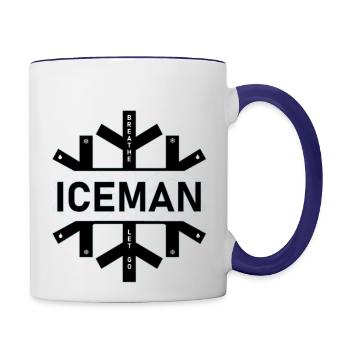 Cold Shower Quote - Contrast Coffee Mug - white/cobalt blue - Right