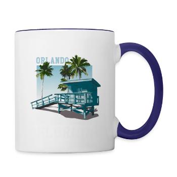 Orlando Florida Shirt Matching Florida Palm Trees - Contrast Coffee Mug - white/cobalt blue - Right