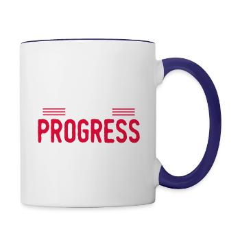Strive For Progress And Not Perfection - Contrast Coffee Mug - white/cobalt blue - Right