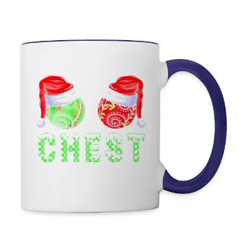 Chestnuts Matching Family - Contrast Coffee Mug - white/cobalt blue - Right