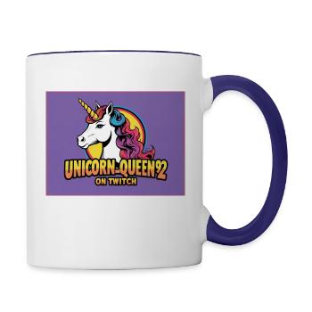Comic blue pink and purple Unicorn_Queen92 twitch - Contrast Coffee Mug - white/cobalt blue - Right