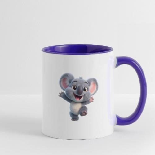 Joyful 3D Baby Koala with Arms Up - Contrast Coffee Mug