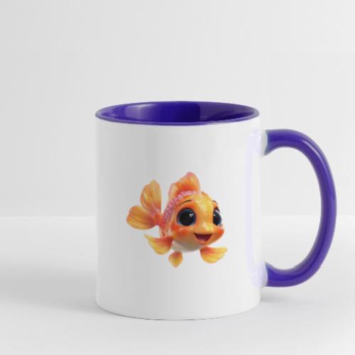 Cheerful 3D Orange Baby Fish - Contrast Coffee Mug