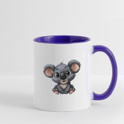 Joyful Cartoon Baby Koala with Big Eyes - Contrast Coffee Mug