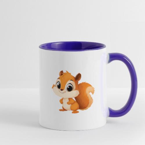 Playful Cartoon Squirrel with Big Innocent Eyes - Contrast Coffee Mug