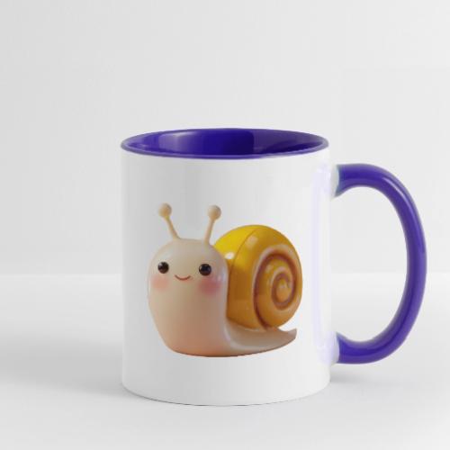 Sweet Cartoon Baby Snail Full of Joy - Contrast Coffee Mug