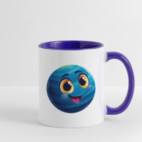 Smiling Blue Planet - Contrast Coffee Mug