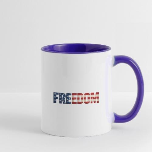 Freedom American Flag Distressed Patriotic Shirt - Contrast Coffee Mug