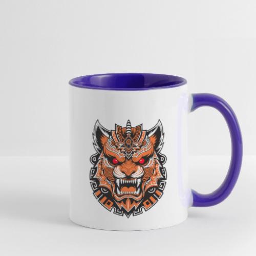 Tribal Demon Wolf Mask - Contrast Coffee Mug