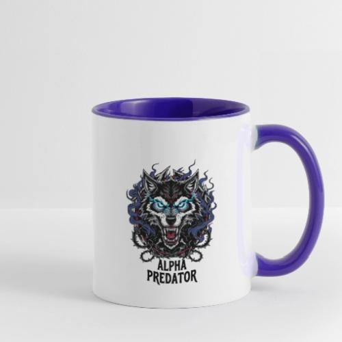 Alpha Predator Wolf Fierce Neon Eyes - Contrast Coffee Mug