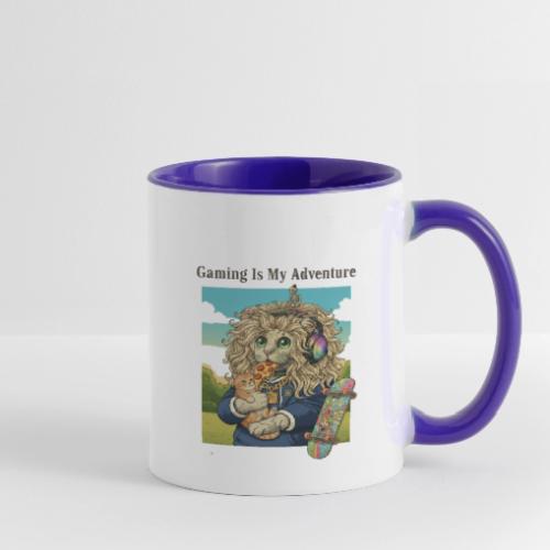 Gaming Cat Adventure: Pizza & Skates - Contrast Coffee Mug
