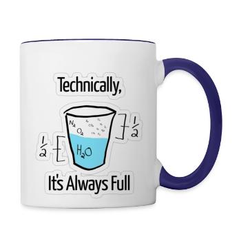 Science is Optimistic - Contrast Coffee Mug - white/cobalt blue - Right