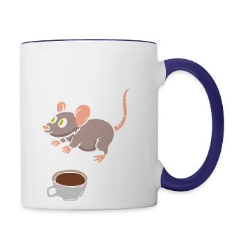 Rat Lover Rats And Coffee Pet Rat Funny Rat - Contrast Coffee Mug - white/cobalt blue - Right