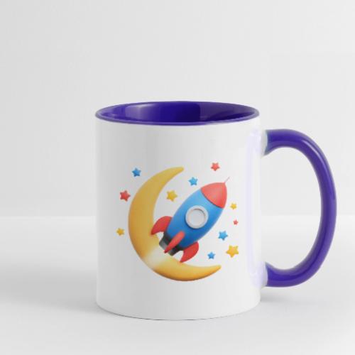 Rocket to the Crescent Moon - Contrast Coffee Mug
