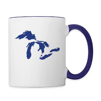 Great Lakes Large - Contrast Coffee Mug - white/cobalt blue - Right
