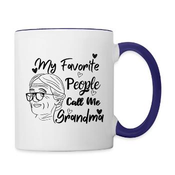My Favorite People Call me Grandma - Contrast Coffee Mug - white/cobalt blue - Right