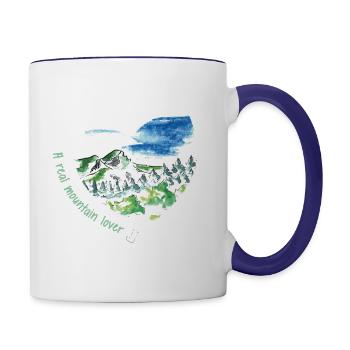 A real mountain lover - Contrast Coffee Mug - white/cobalt blue - Right