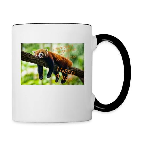 Fox napping meme - Contrast Coffee Mug