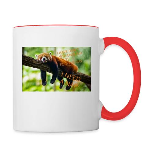 Fox napping meme - Contrast Coffee Mug