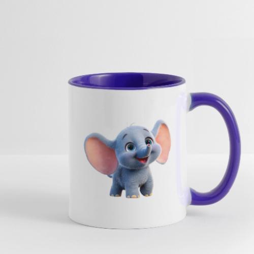 Playful Baby Elephant with Big Eyes - Contrast Coffee Mug